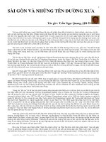 sài gòn - tên đường xưa