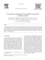Si nanowires synthesized by laser ablation of mixed sic and sio2 powders