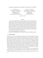 Dependent Defaults in Models of Portfolio Credit Risk potx