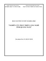 BÁO CÁO TÓM TẮT ĐỀ TÀI KHOA HỌC 