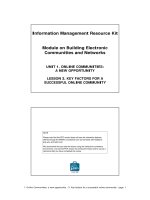 UNIT 1. ONLINE COMMUNITIES: A NEW OPPORTUNITY LESSON 3. KEY FACTORS FOR A SUCCESSFUL ONLINE COMMUNITYNOTE pptx