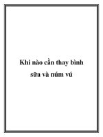 Khi nào cần thay bình sữa và núm vú potx