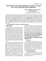 PHÁT HIỆN CÁC ĐỘT BIẾN HEMOPHILIA A BẰNG KỸ THUẬT PCR - RFLP VỚI VENT ADN POLYMERASE potx