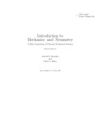 Introduction to mechanics and symmetry  j  marsden, t  ratiu
