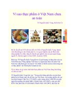 Vì sao thực phẩm ở Việt Nam chưa an toàn doc