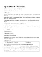 Địa Lí 10 Bài 1 – Bài mở đầu