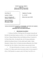 NOTICE OF INTENTION TO REMOVE AND PROHIBIT AND NOTICE OF CHARGES AND HEARING AND NOTICE OF ASSESSMENT OF A CIVIL MONEY PENALTY pptx