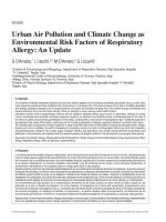 Urban Air Pollution and Climate Change as Environmental Risk Factors of Respiratory Allergy: An Update potx