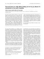Báo cáo khoa học: Characterization of a high-afﬁnity binding site for the pea albumin 1b entomotoxin in the weevil Sitophilus ppt
