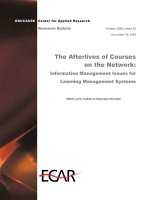 THE AFTERLIVES OF COURSES ON THE NETWORK: INFORMATION MANAGEMENT ISSUES FOR LEARNING MANAGEMENT SYSTEMS pptx