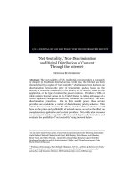 “Net Neutrality,” Non-Discrimination and Digital Distribution of Content Through the Internet* docx