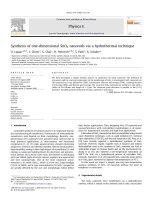 synthesis of one-dimensional sno2 nanorods via a hydrothermal technique