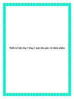 Thiết kế biệt thự 3 tầng 2 mặt tiền gần với thiên nhiên pptx