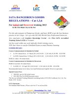 Dangerous Goods Regulatiosn Cat 1, 3, 6 pot