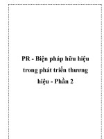 PR - Biện pháp hữu hiệu trong phát triển thương hiệu - Phần 2 pdf