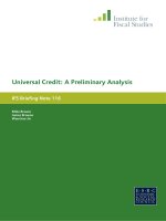 Universal Credit: A Preliminary Analysis IFS Briefing Note 116 potx