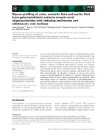 Báo cáo khoa học: Glycan proﬁling of urine, amniotic ﬂuid and ascitic ﬂuid from galactosialidosis patients reveals novel oligosaccharides with reducing end hexose and aldohexonic acid residues ppt