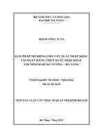 Luận văn:GIẢI PHÁP MỞ RỘNG CHO VAY XUẤT NHẬP KHẨU TẠI NGÂN HÀNG TMCP XUẤT NHẬP KHẨU CHI NHÁNH HÙNG VƯƠNG – ĐÀ NẴNG doc
