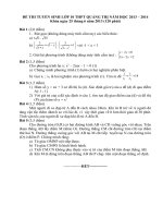 ĐỀ THI TUYỂN SINH VÀO LỚP 10 THPT NĂM HỌC 2013 – 2014 - SỞ GIÁO DỤC VÀ ĐÀO TẠO QUẢNG TRỊ ppt