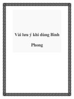 Vài lưu ý khi dùng Bình Phong pptx