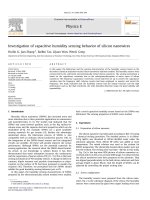 Investigation of capacitive humidity sensing behavior of silicon nanowires