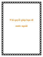 9 bí quyết giúp bạn đi nước ngoài ppt