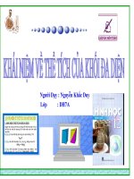 KHÁI NIỆM VỀ THỂ TÍCH CỦA KHỐI ĐA DIỆN doc