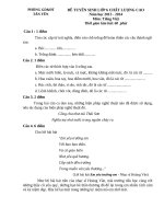 ĐỀ TUYỂN SINH LỚP 6 CHẤT LƯỢNG CAO Năm học 2013 - 2014 potx