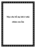 Mẹo cho bố mẹ khi ở nhà chăm con ốm potx