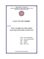 Nâng cao hiệu quả hoạt động giao nhận hàng rời tại SOWATCO