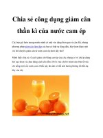 Chia sẻ công dụng giảm cân thần kì của nước cam ép potx
