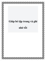Giúp bé tập trung và ghi nhớ tốt ppt