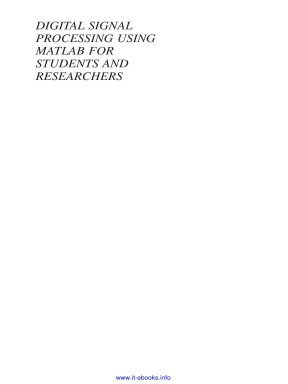 Digital Signal Processing Using MATLAB for Students and Researchers ppt