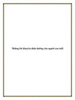 Những lời khuyên dinh dưỡng cho người cao tuổi pptx