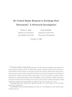 Do Central Banks Respond to Exchange Rate Movements? A Structural Investigation¤ potx