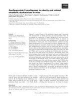 Báo cáo Y học: Apolipoprotein E predisposes to obesity and related metabolic dysfunctions in mice pdf