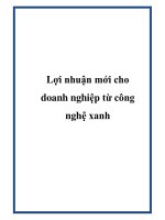 Lợi nhuận mới cho doanh nghiệp từ công nghệ xanh pot