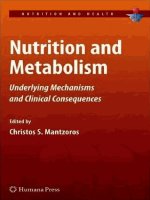 NUTRITION AND METABOLISM Underlying Mechanisms and Clinical Consequences pdf