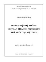 hoàn thiện hệ thống kế toán thu, chi ngân sách nhà nước tại việt nam