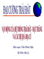 VẬN ĐỘNG CỦA HỆ THỐNG TRÁI ĐẤT - MẶT TRĂNG VÀ CÁC HỆ QUẢ ĐỊA LÝ potx