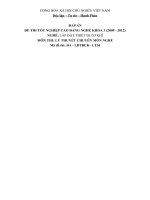đáp án đề thi lý thuyết-lắp đặt thiết bị cơ khí-mã đề thi lđtbck – th (34)