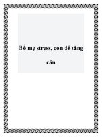 Bố mẹ stress, con dễ tăng cân pptx