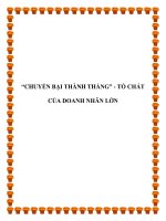 “CHUYỂN BẠI THÀNH THẮNG” - TỐ CHẤT CỦA DOANH NHÂN LỚN. ppt
