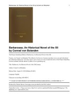 Barbarossa; An Historical Novel of the XII Century. doc