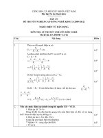 đáp án đề thi lí thuyết tốt nghiệp khóa 3 - điện tử dân dụng - mã đề thi đtdd - lt (42)