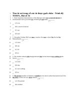 Đề thi và đáp án tiếng anh trình độ TOEFL - Tìm từ sai trong số các từ được gạch chân - Đề 16 ppt