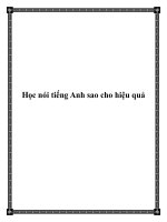 Học nói tiếng Anh sao cho hiệu quả pdf