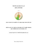 Đề tài: PHÂN LẬP CÁC CHỦNG NẤM MEN CÓ Ý NGHĨA TRONG QUÁ TRÌNH SẢN XUẤT RƯỢU CẦN ppt