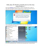 Khắc phục lỗi windows installer service trong windows 7