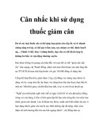 Cân nhắc khi sử dụng thuốc giảm cân pot